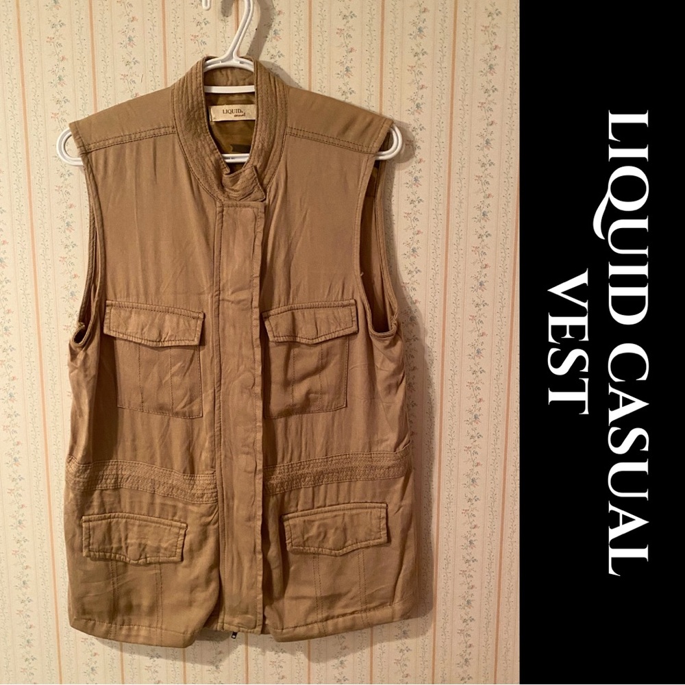 SOLD IN BUNDLE!! Liquid Casual Tan Safari Vest